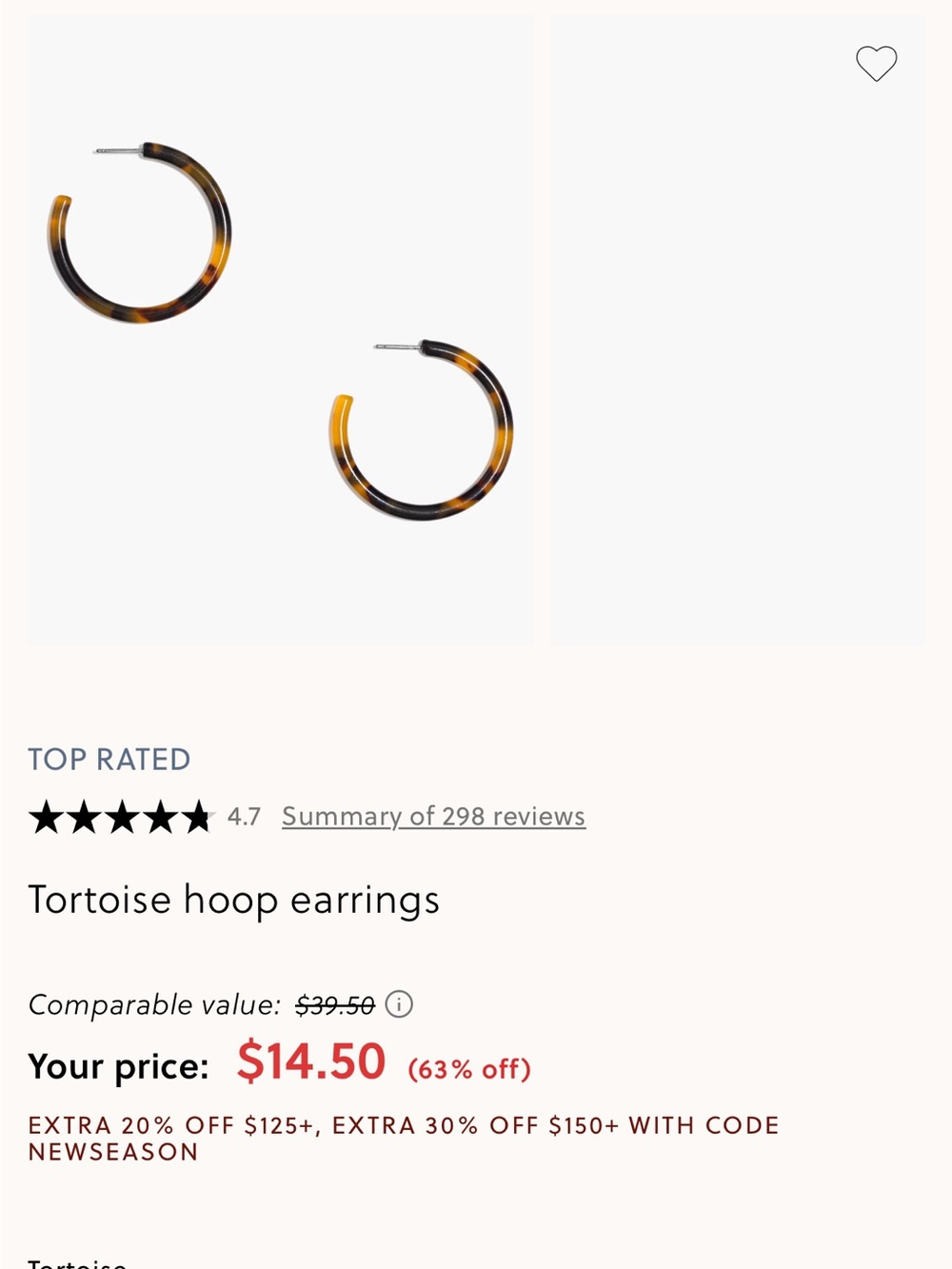 J. Crew Factory Tortoise Hoop Earrings